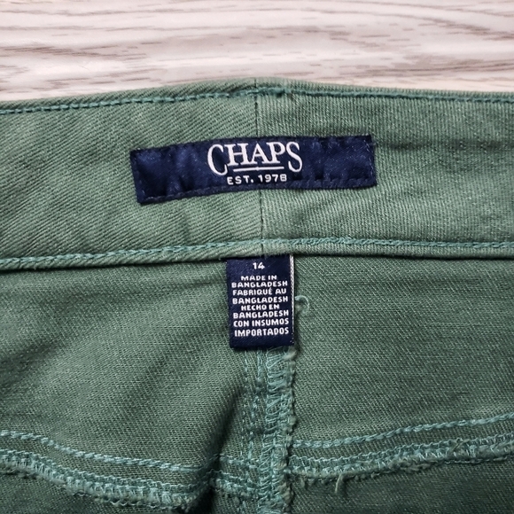 Chaps Green Denim Pencil Cut Skirt - Picture 5 of 6
